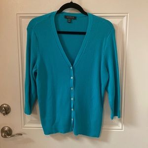 Lauren Ralph Lauren Beautiful 100% Cotton Cardigan Sweater, size not shown